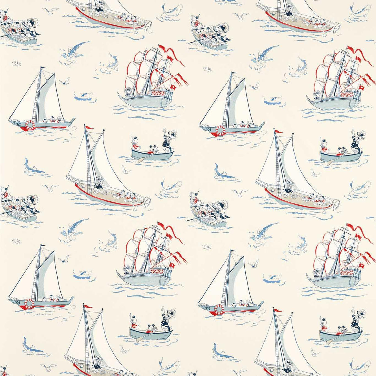 Sanderson Donald Nautical Sea Salt Fabric