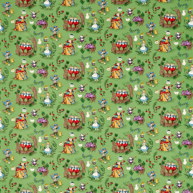 Sanderson Alice in Wonderland Gumball Green Fabric