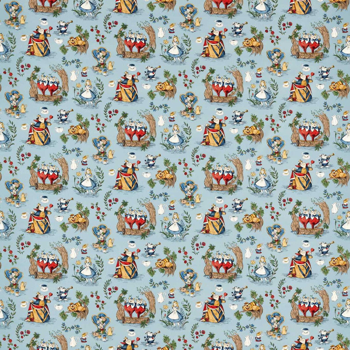Sanderson Alice in Wonderland Puddle Blue Fabric