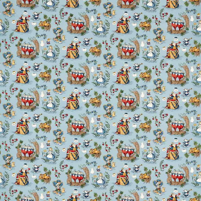 Sanderson Alice in Wonderland Puddle Blue Fabric