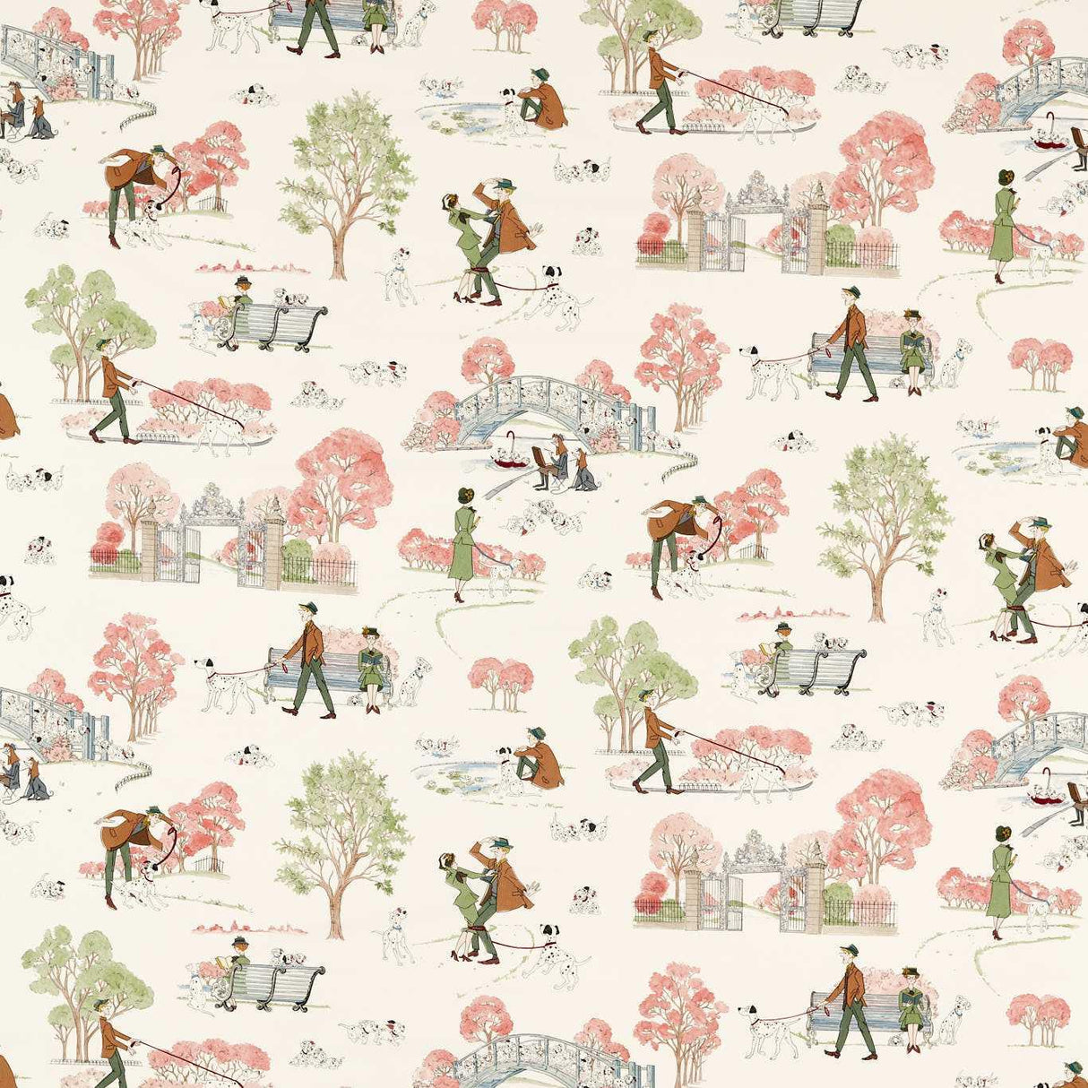 Sanderson 101 Dalmatians Candy Floss Fabric