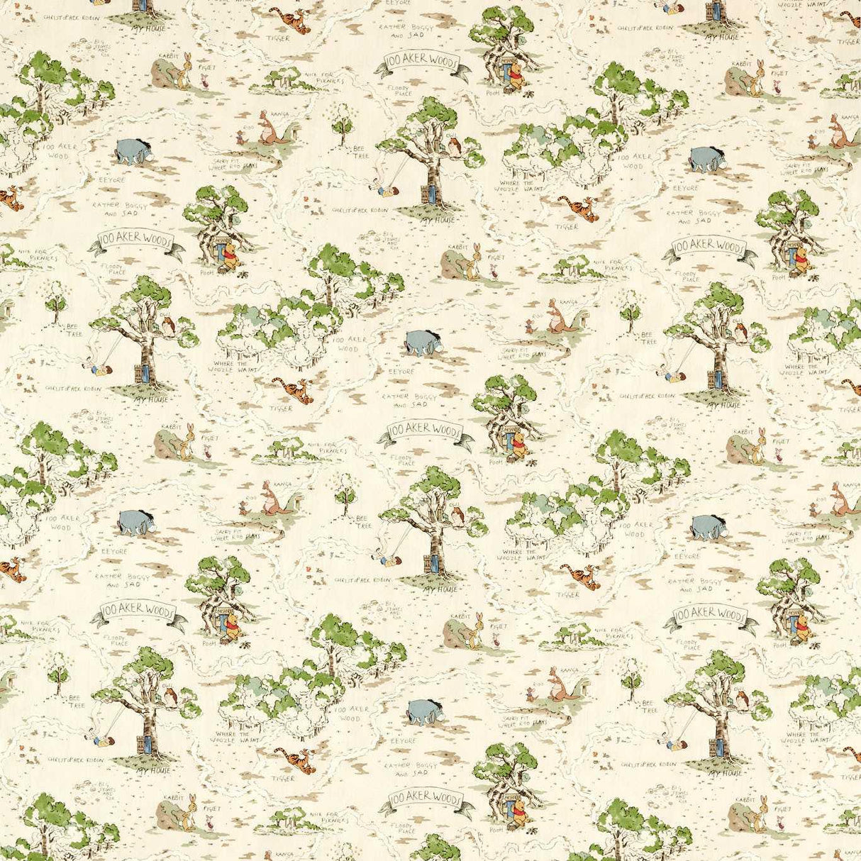 Sanderson Hundred Acre Wood Cashew Fabric