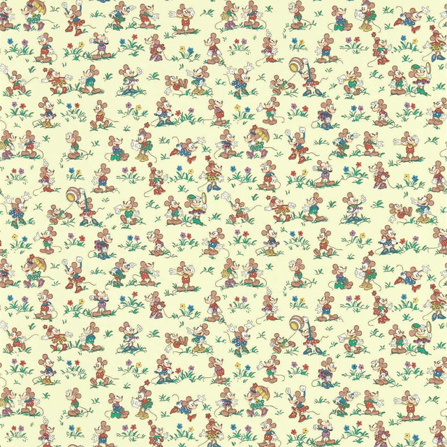 Sanderson Mickey & Minnie Rhubarb & Custard Wallpaper