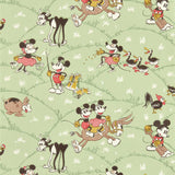Sanderson Mickey At the Farm Macaron Green Wallpaper
