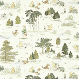 Sanderson Winnie the Pooh Macaron Green Wallpaper