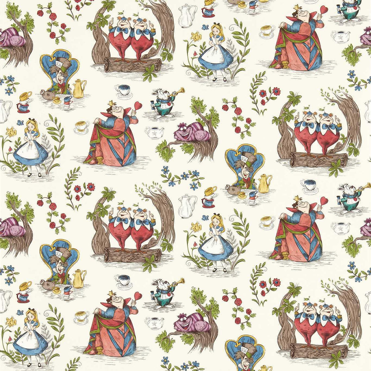 Sanderson Alice in Wonderland Hundreds & Thousands Wallpaper