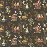 Sanderson Alice in Wonderland Chocolate Wallpaper