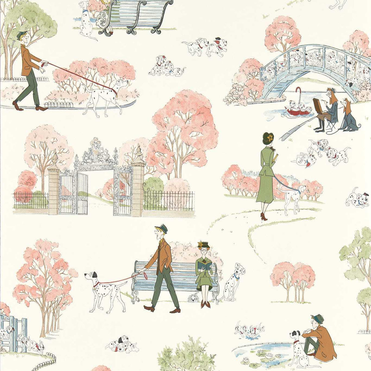 Sanderson 101 Dalmatians Candy Floss Wallpaper