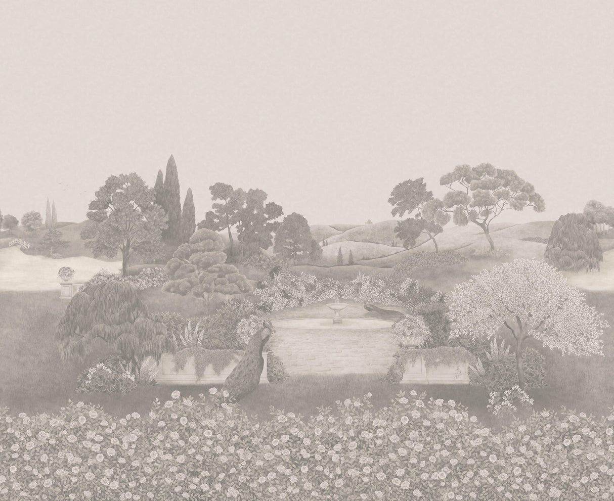 Cole & Son IDYLL METALLIC PLATINUM PEARL Wallpaper