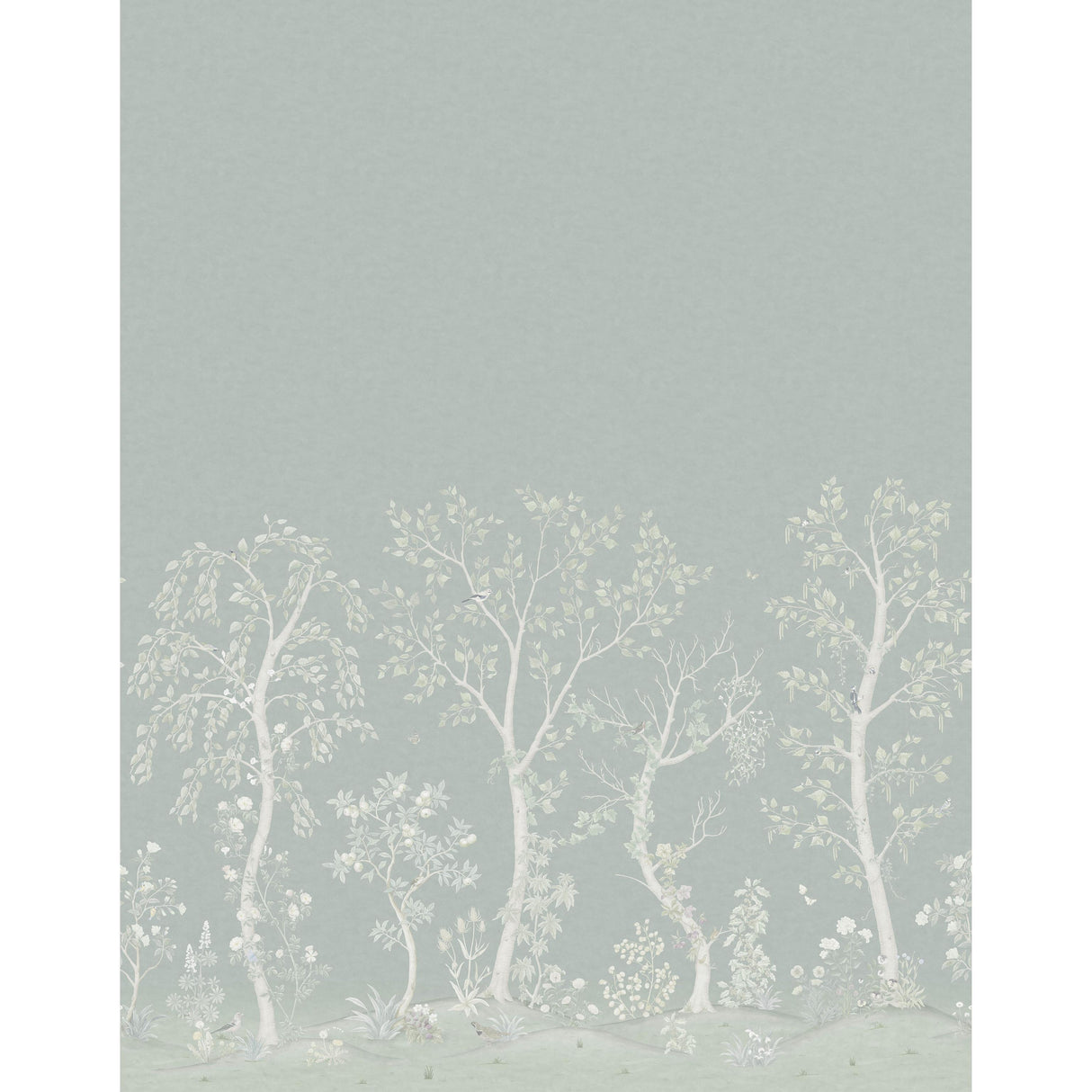 Cole & Son SEASONAL WOODS METALLIC JADE / SAGE PEARL Wallpaper