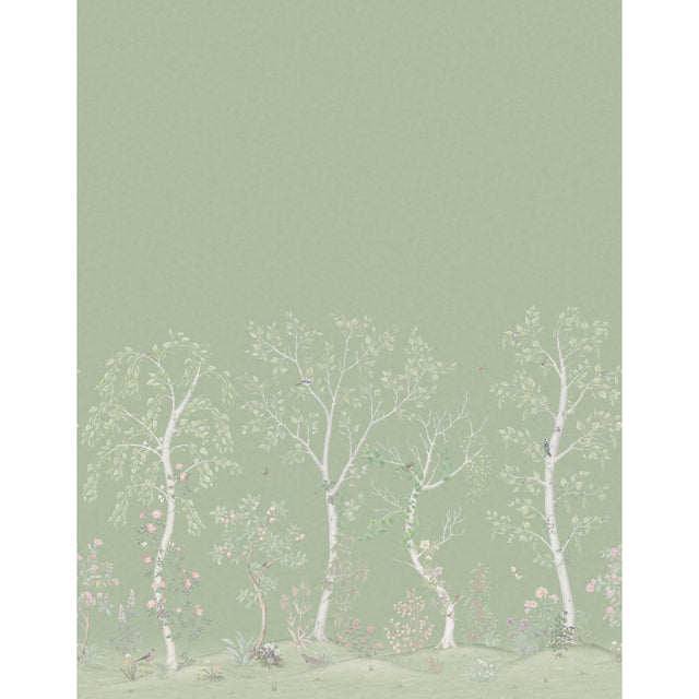 Cole & Son SEASONAL WOODS SILK OLIVE SILK Wallpaper