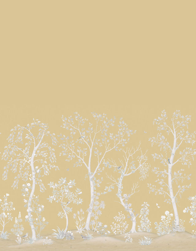 Cole & Son SEASONAL WOODS METALLIC GOLD PEARL Wallpaper