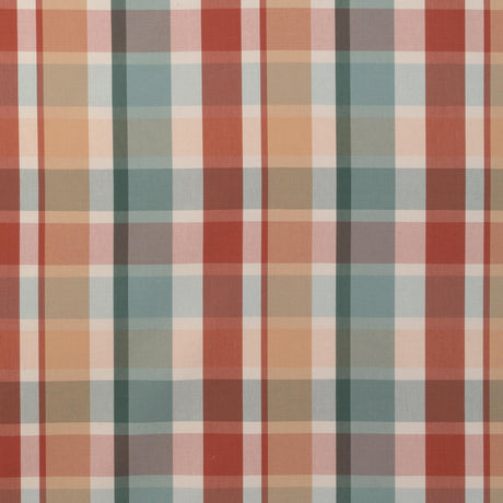 Lee Jofa FISHER PLAID TEAL/SPICE Fabric