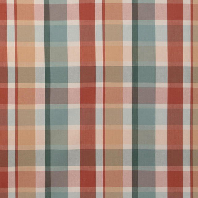 Lee Jofa FISHER PLAID TEAL/SPICE Fabric
