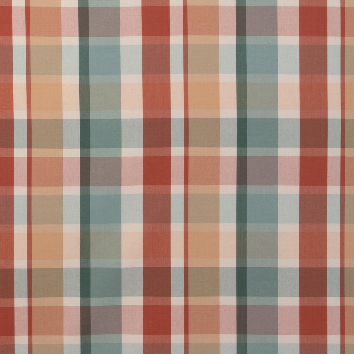 Lee Jofa FISHER PLAID TEAL/SPICE Fabric