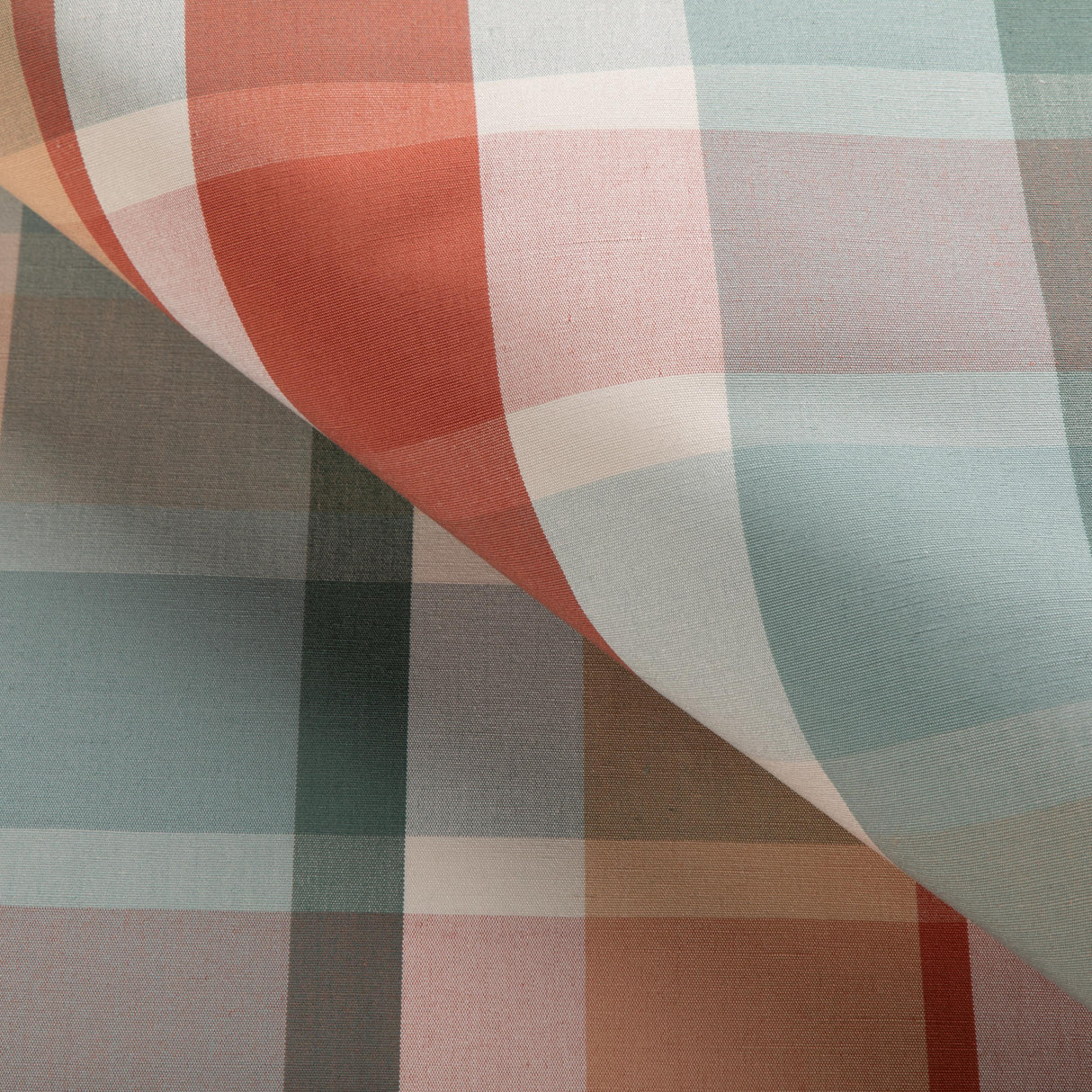 Lee Jofa FISHER PLAID TEAL/SPICE Fabric