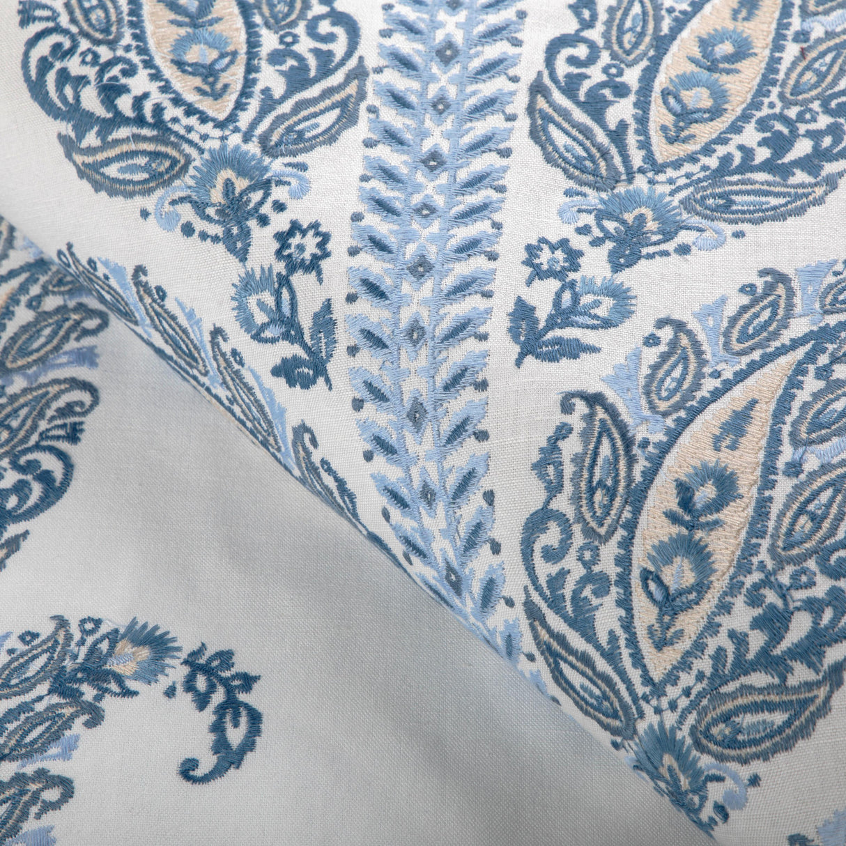 Brunschwig & Fils YARA PAISLEY EMB SKY Fabric