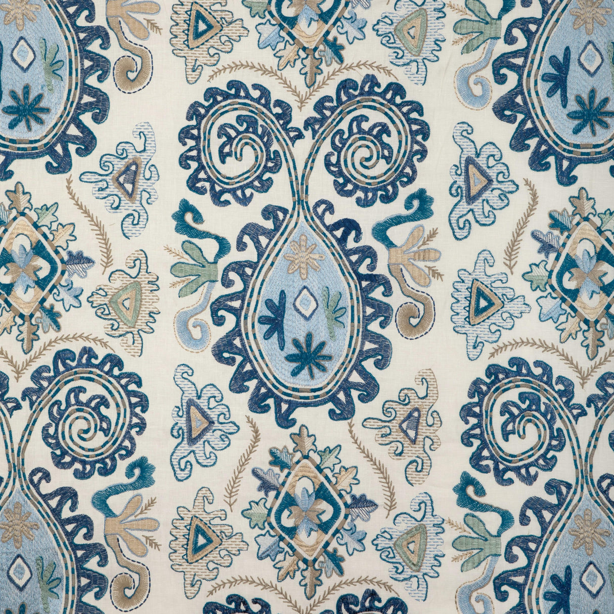 Brunschwig & Fils LAVALI EMB BLUE/SKY Drapery Fabric