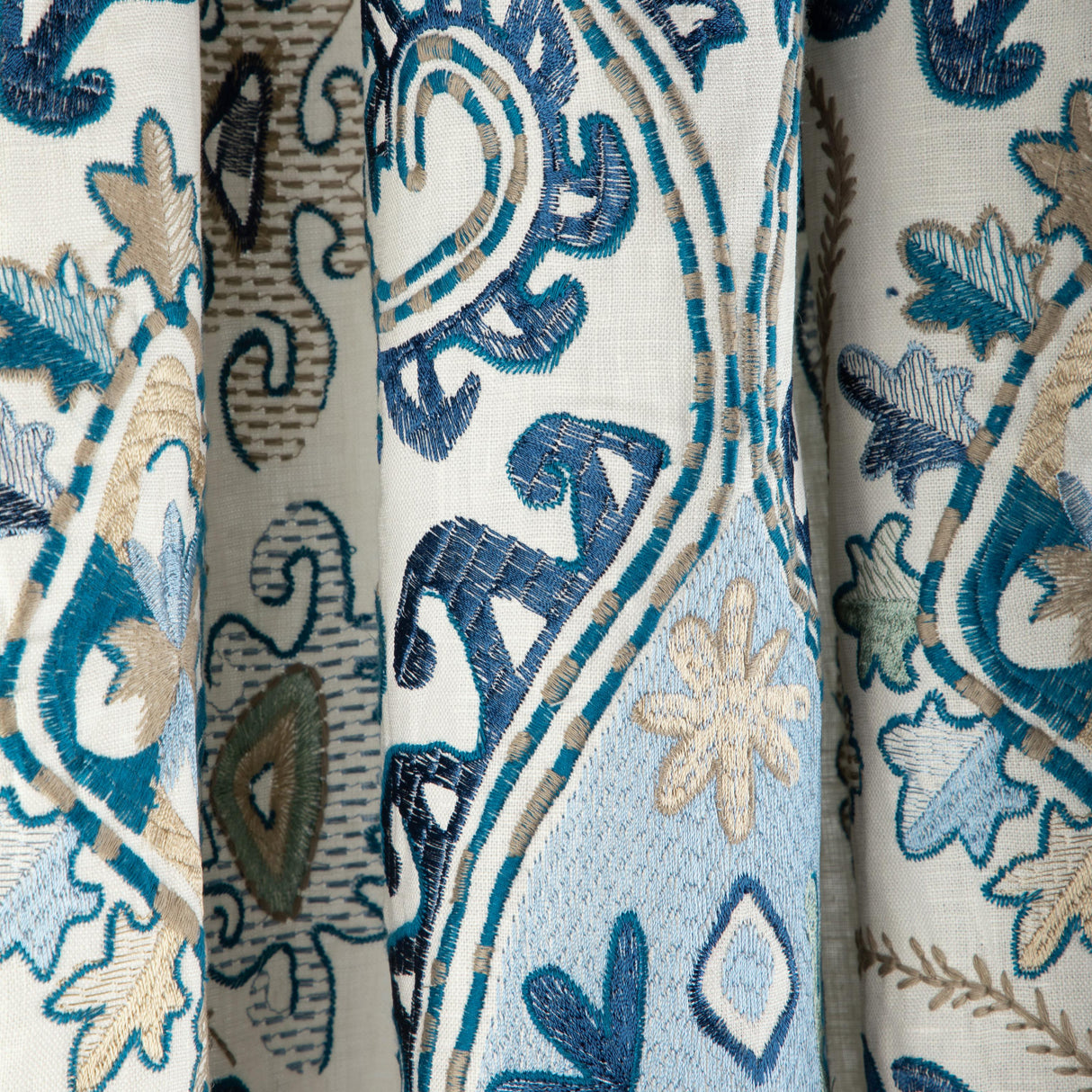 Brunschwig & Fils LAVALI EMB BLUE/SKY Drapery Fabric