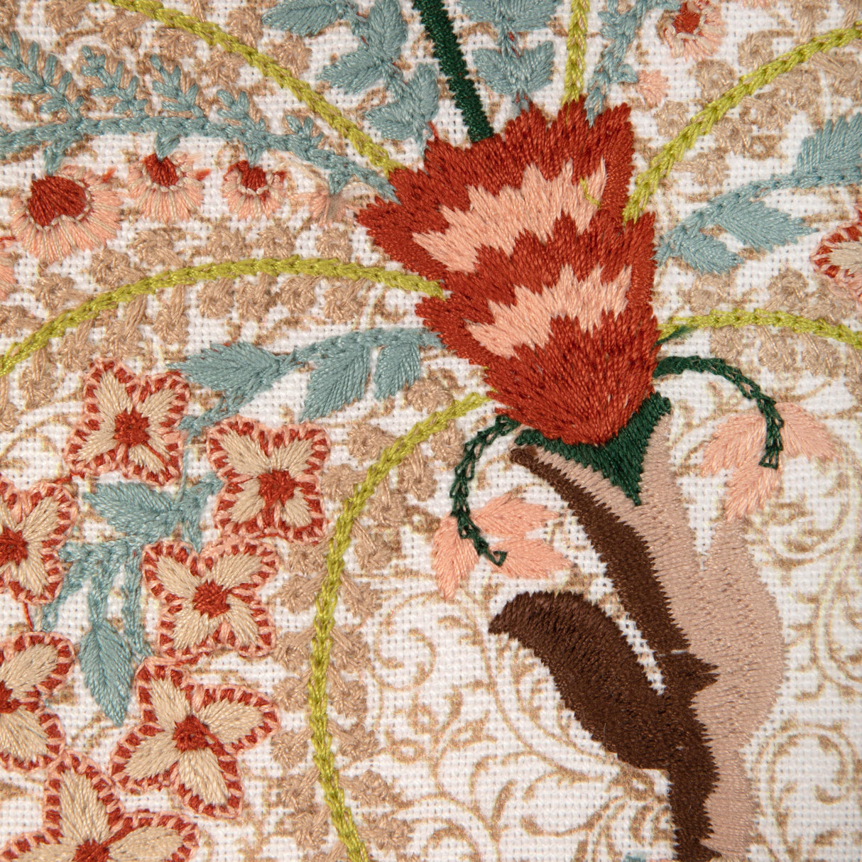 Brunschwig & Fils ANDUZE EMB APRICOT/SAGE Fabric