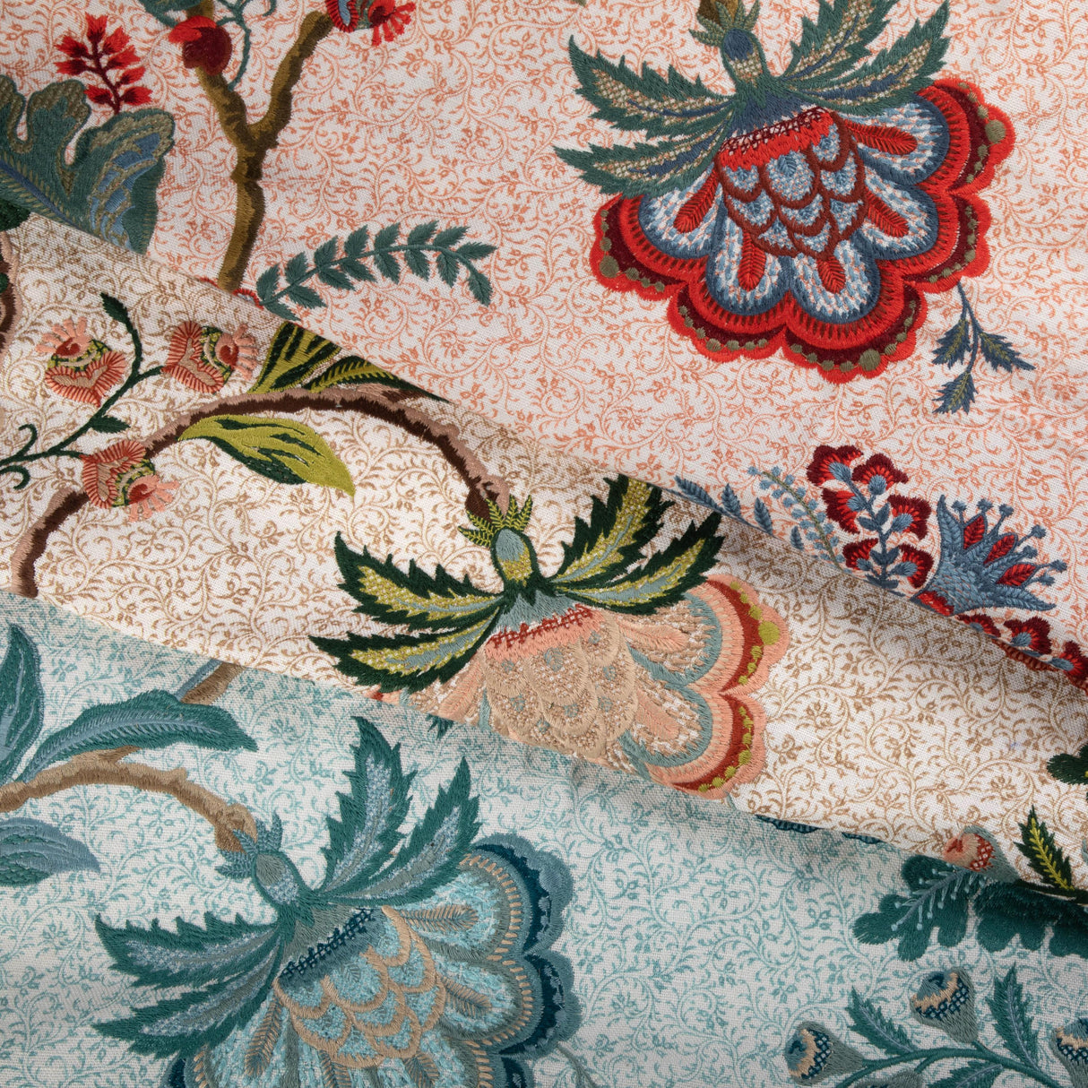 Brunschwig & Fils ANDUZE EMB TEAL/SKY Fabric