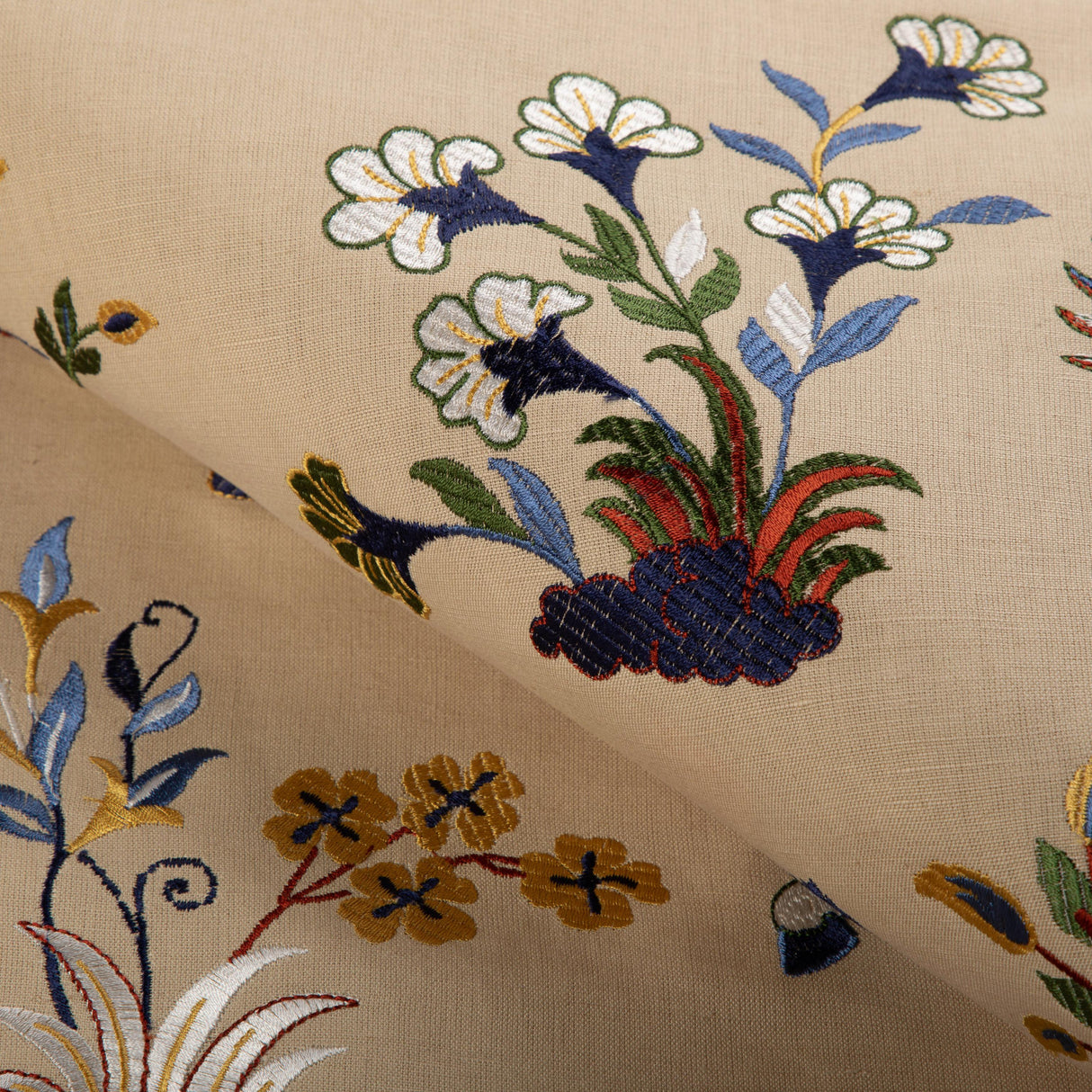 Brunschwig & Fils NAYAN EMB BEIGE/MULTI Fabric