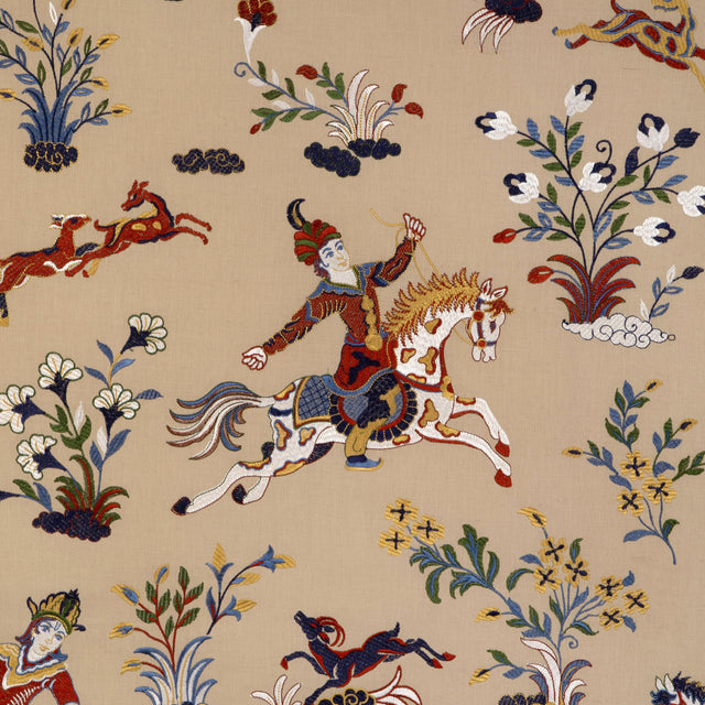 Brunschwig & Fils NAYAN EMB BEIGE/MULTI Fabric