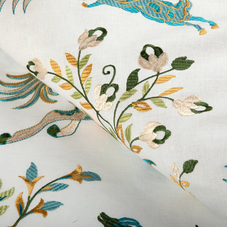 Brunschwig & Fils NAYAN EMB AQUA/LEAF Fabric