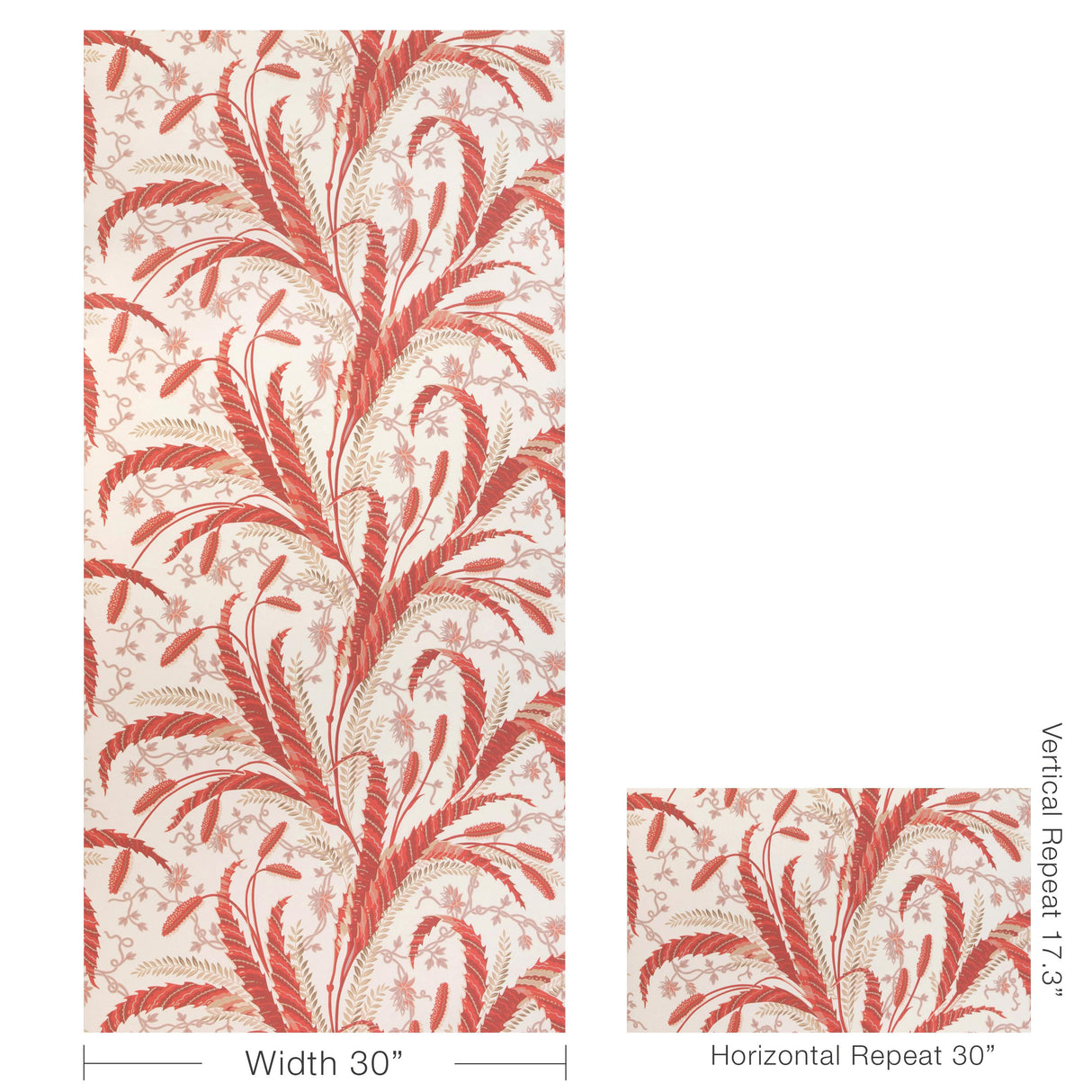Brunschwig & Fils VERNAY RED Wallpaper