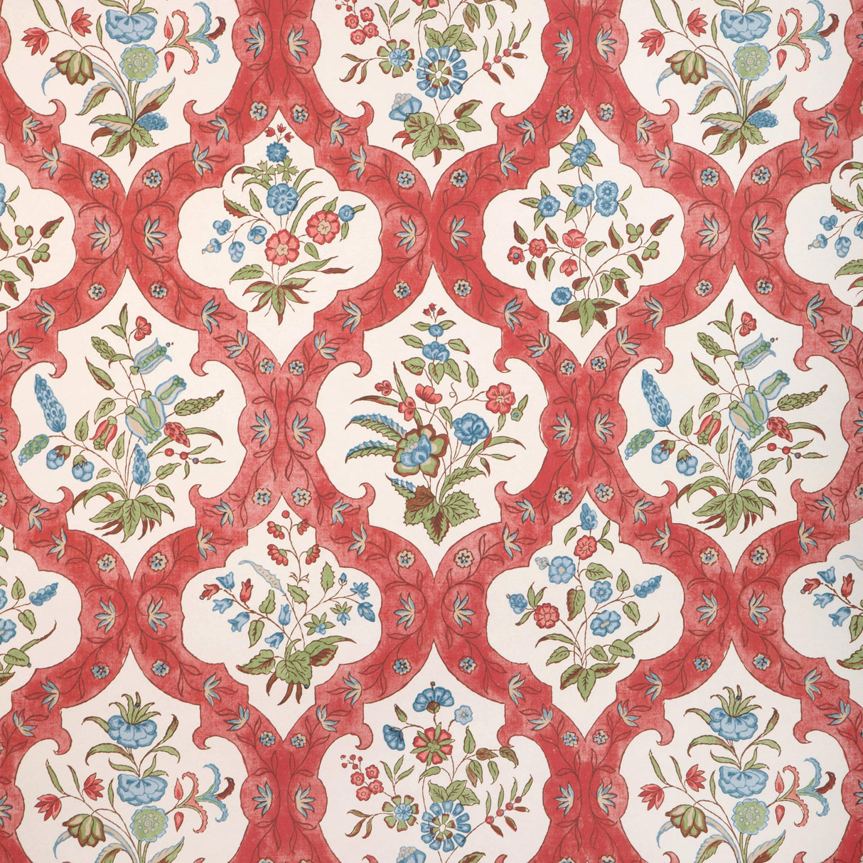 Brunschwig & Fils VENTOUX RED/BLUE Wallpaper