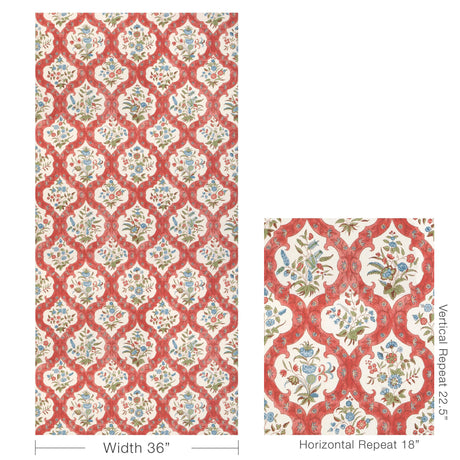 Brunschwig & Fils VENTOUX RED/BLUE Wallpaper