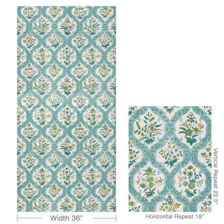 Brunschwig & Fils VENTOUX AQUA/LEAF Wallpaper