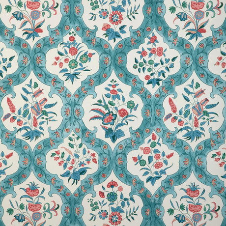 Brunschwig & Fils VENTOUX TEAL/ROSE Wallpaper