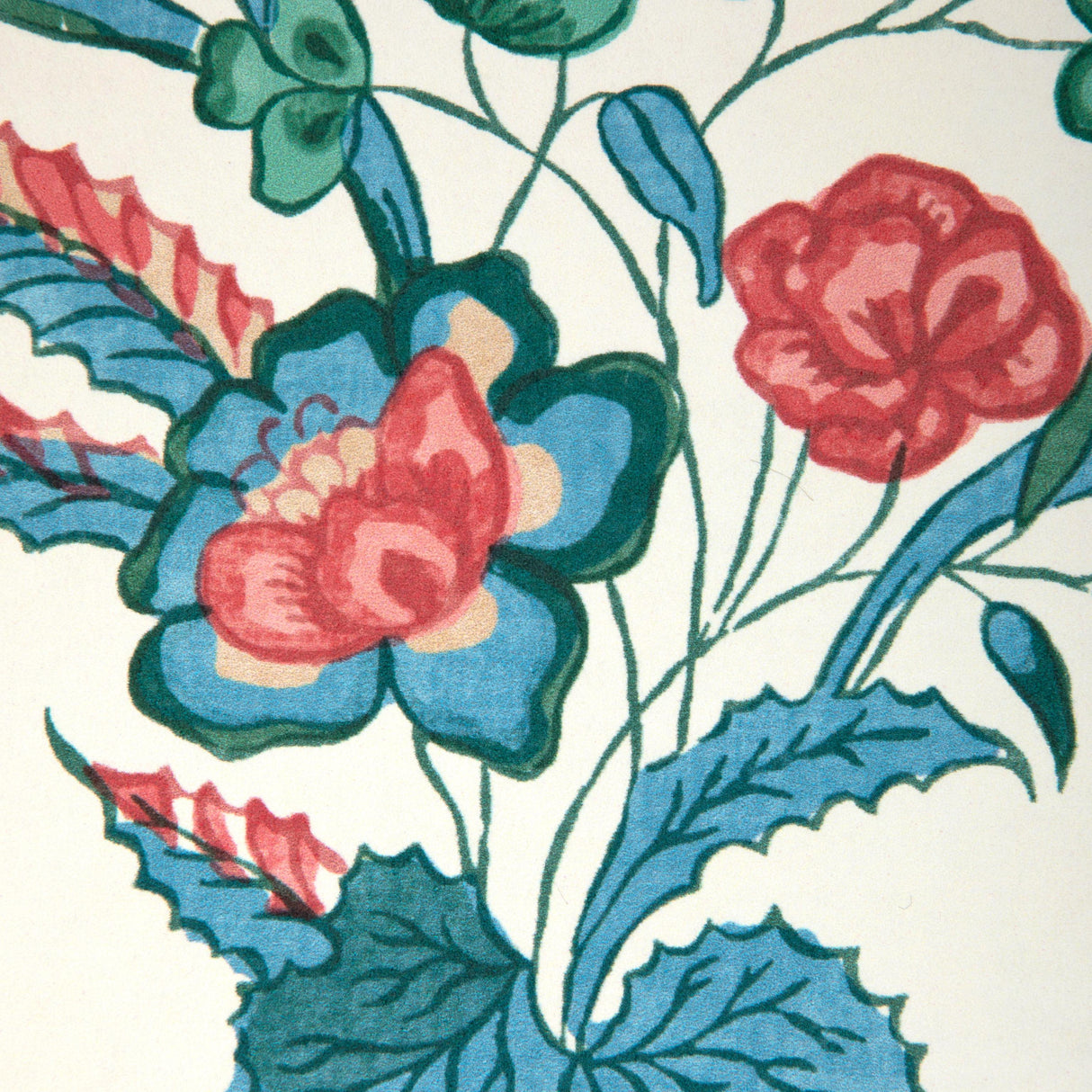 Brunschwig & Fils VENTOUX TEAL/ROSE Wallpaper