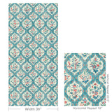 Brunschwig & Fils VENTOUX TEAL/ROSE Wallpaper