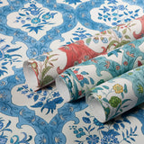 Brunschwig & Fils VENTOUX TEAL/ROSE Wallpaper