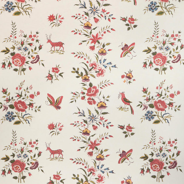 Brunschwig & Fils AUREL RED/GREEN Wallpaper