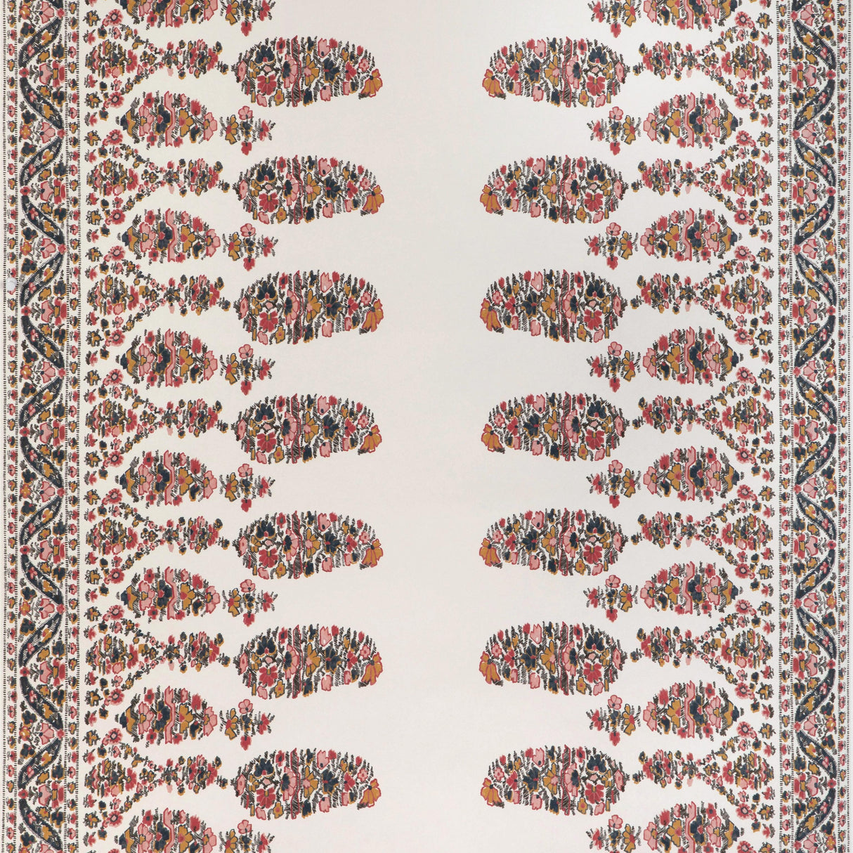 Brunschwig & Fils VISAN TEAL/ROSE Wallpaper