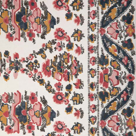 Brunschwig & Fils VISAN TEAL/ROSE Wallpaper