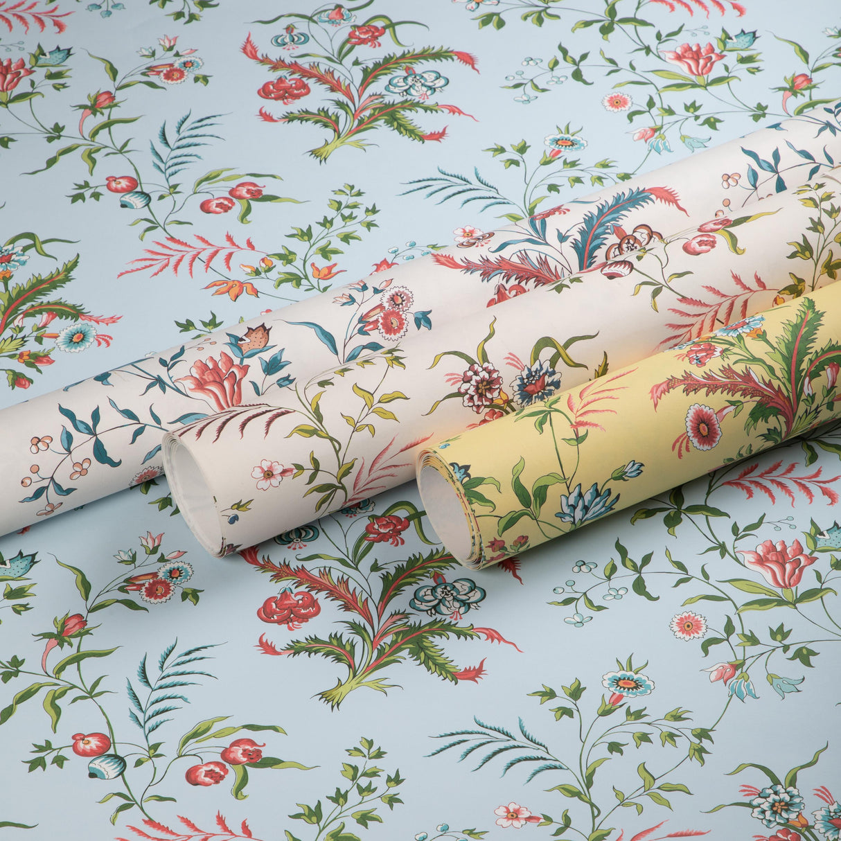 Brunschwig & Fils CHANCAY SKY/LEAF Wallpaper
