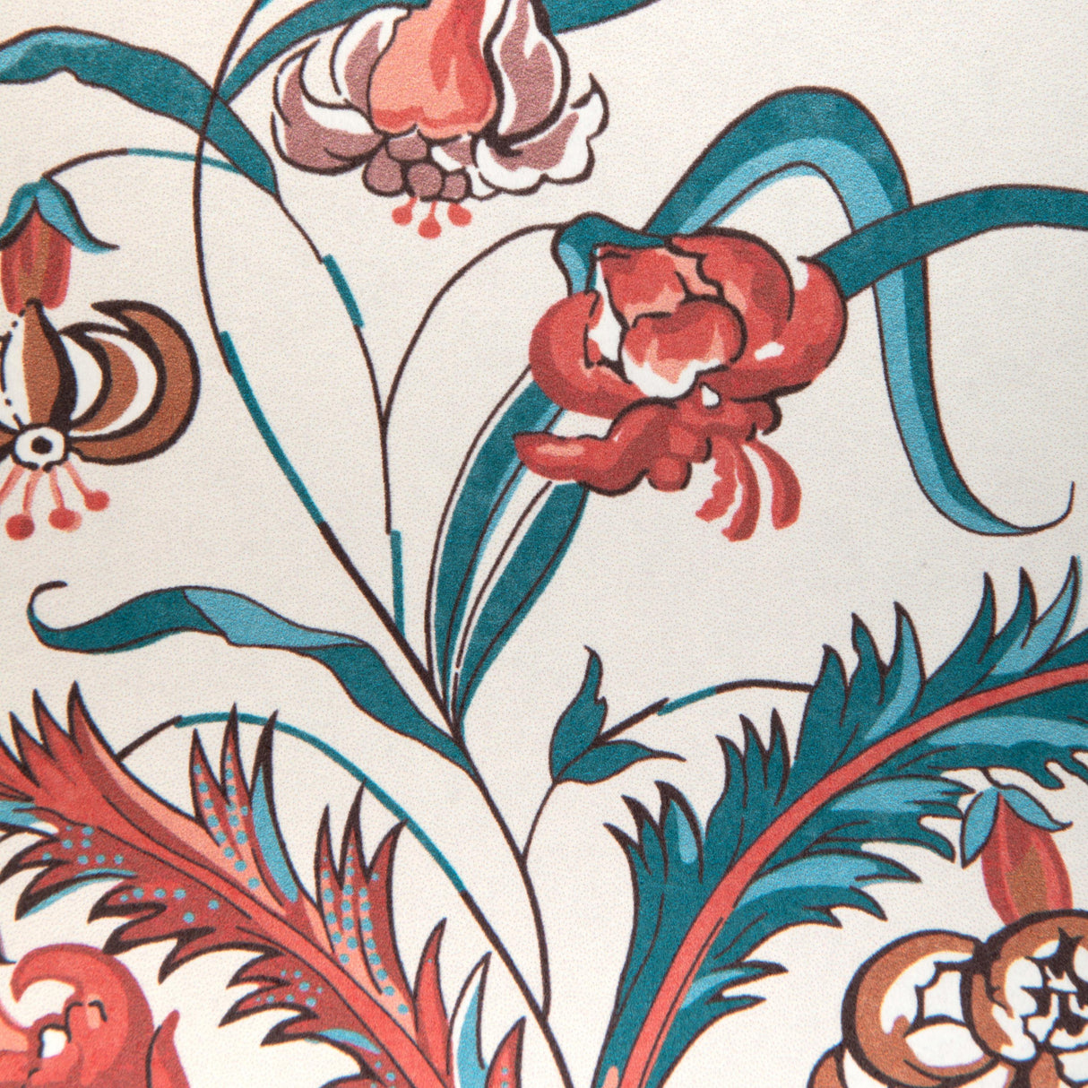 Brunschwig & Fils CHANCAY TEAL/ROSE Wallpaper
