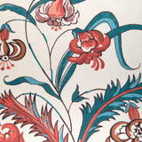 Brunschwig & Fils CHANCAY TEAL/ROSE Wallpaper