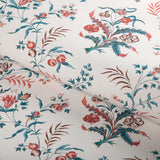 Brunschwig & Fils CHANCAY TEAL/ROSE Wallpaper