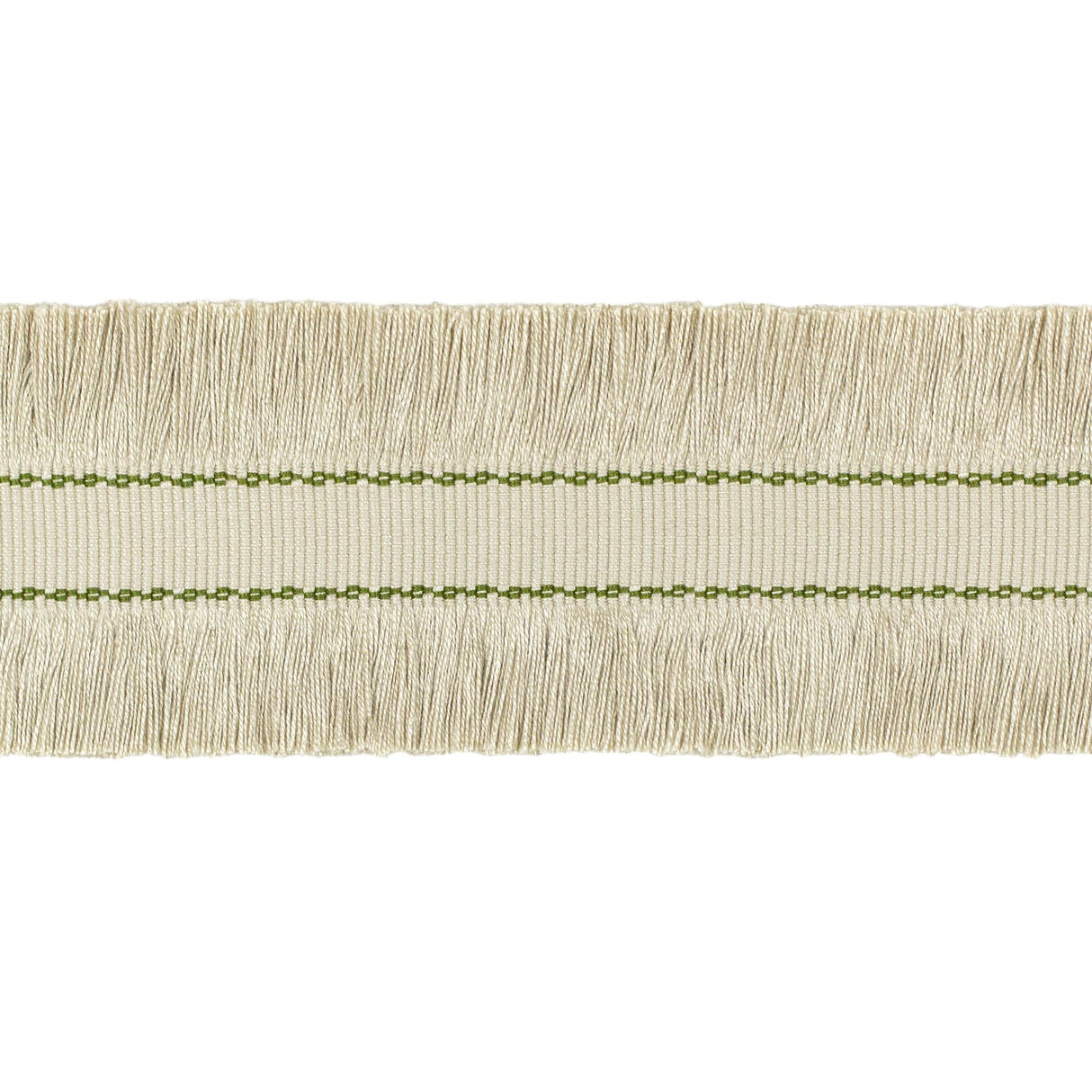 Lee Jofa CUT RUCHE FRINGE FLAX & OLIVE GRN Trim