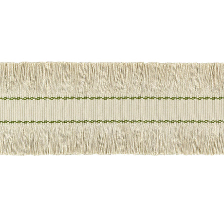 Lee Jofa CUT RUCHE FRINGE FLAX & OLIVE GRN Trim
