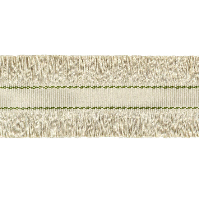 Lee Jofa CUT RUCHE FRINGE FLAX & OLIVE GRN Trim