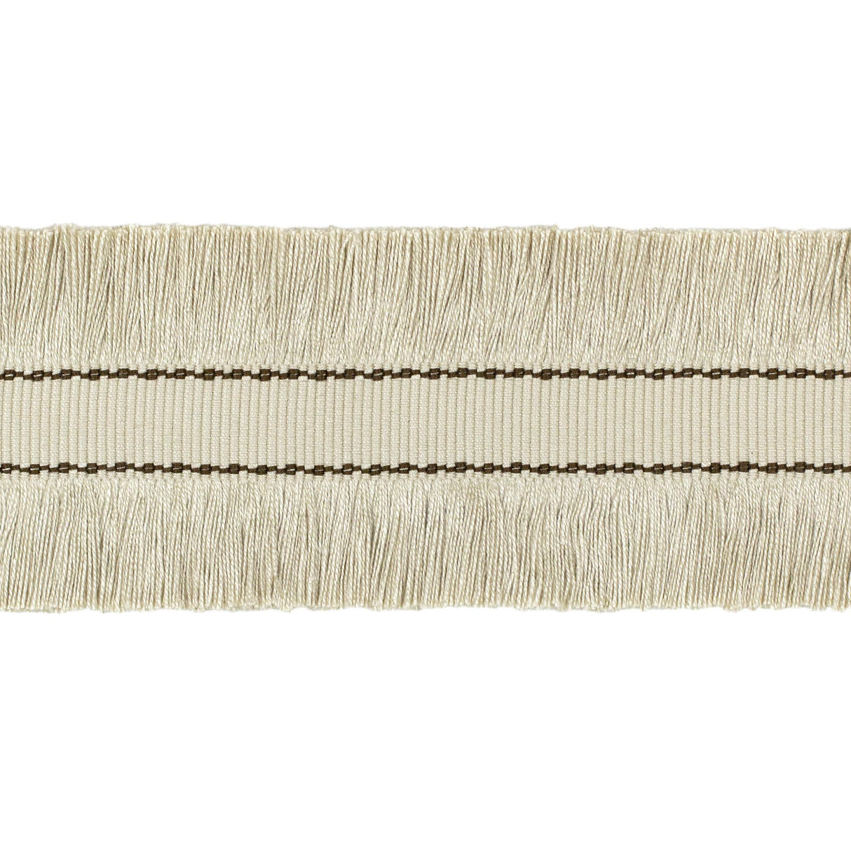 Lee Jofa CUT RUCHE FRINGE FLAX & BRONZE Trim