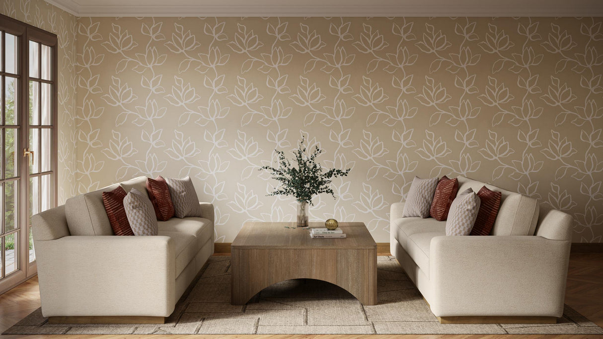 Kravet FLORAL SKETCH WP LINEN Wallpaper