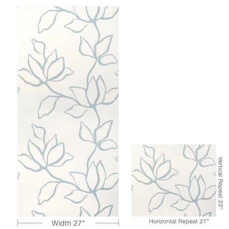 Kravet FLORAL SKETCH WP CHAMBRAY Wallpaper