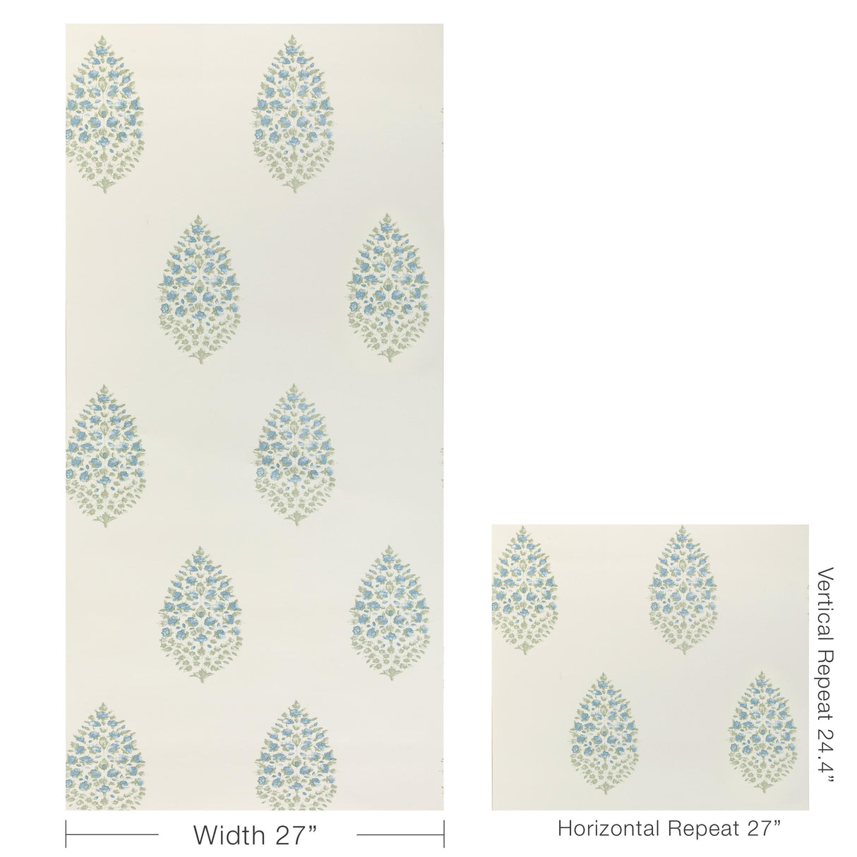 Kravet ATELIER PAISLEY WP BLUE SAGE Wallpaper